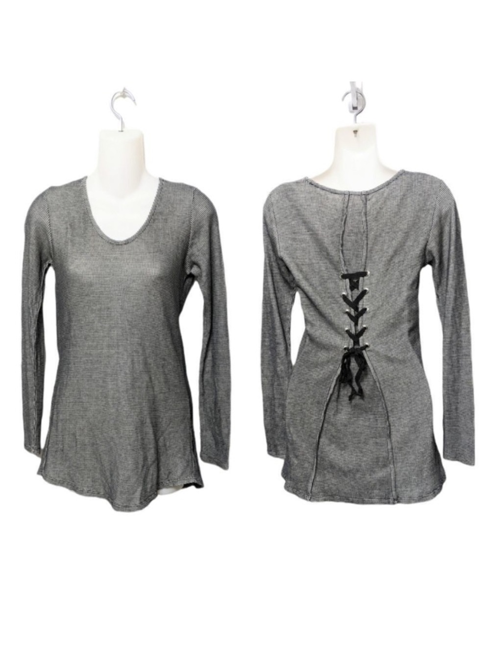 NWT INDIGENOUS Organic Cotton Waffle Tie Back Pullover XS